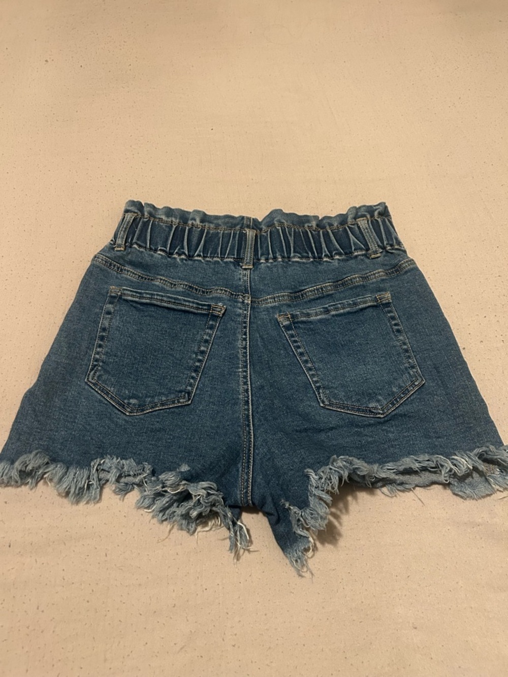 Black Label Blue High-Waist Paperbag Denim Shorts - Picture 6 of 9